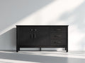Dielenschränke Holz 140x42x85 cm schwarz - modernes Sideboard mit Stauraum