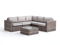 Gartensofa Set Polyrattan 245x245x78 cm - grau beige - mit Couchtisch