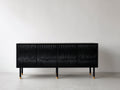Dielenschränke Holz Metall 180x42x82 cm - schwarz gold - Wellenfront