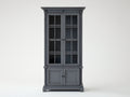 Bücherregal 105x42x190 cm - Holzwerkstoff und Glas in Grau - 4 Türen - klassischer Stil