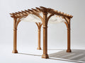 Pavillon aus Holz 320x300x265 cm - Naturholz und Weiß - Klassisches Design für Garten