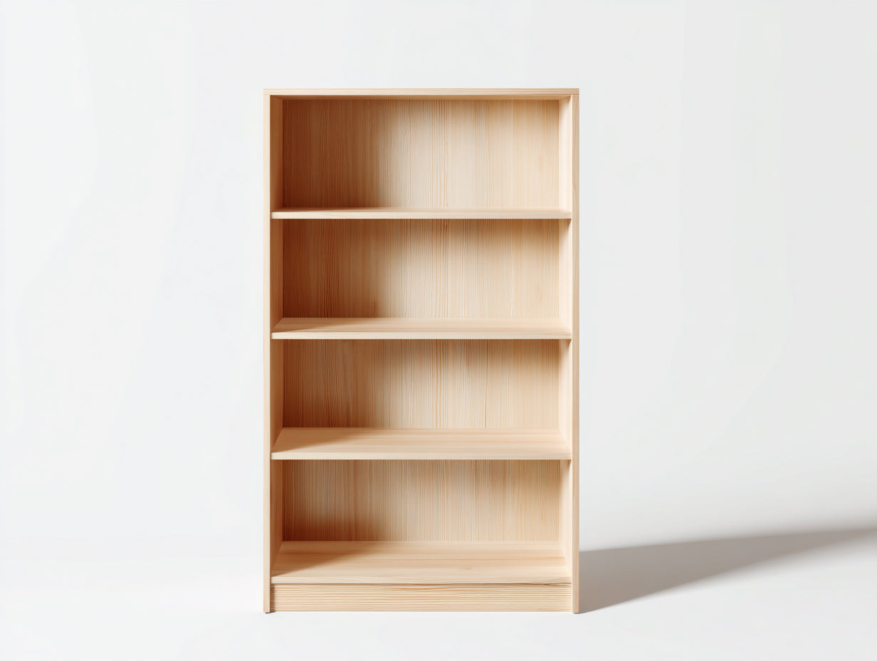 Bücherregal 80x30x160 cm aus Holz - Naturfarben - schlichter Stil für Wohnraum und Arbeitszimmer
