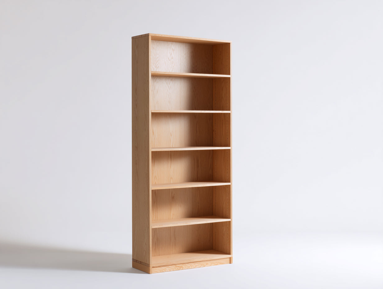 Bücherregal aus hellem Holz 78x29x190 cm - Naturholz - Schlankes Design für Wohnzimmer