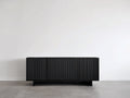 Dielenschränke Holz 160x40x75 cm schwarz - modernes geriffeltes Design