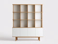 Bücherregal 120x35x180 cm aus Holzwerkstoff - Naturfarben-Weiß - moderner skandinavischer Stil