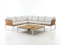 Gartensofa Aluminium Holzoptik 280x280x74 cm weiß - modernes Lounge Set