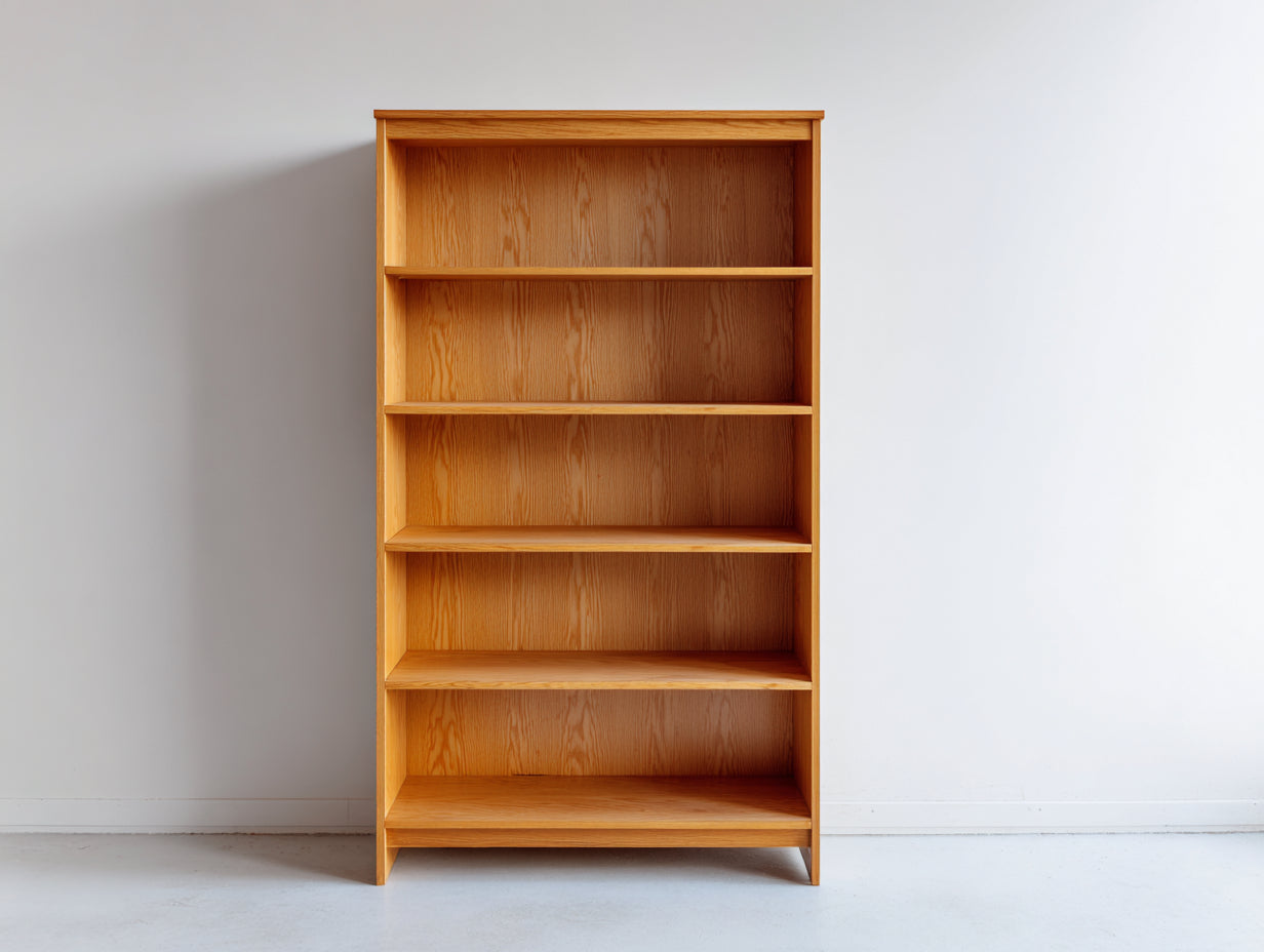 Bücherregal 90x35x180 cm aus Holz - Braun - klassischer Naturstil für Wohnraum und Arbeitszimmer