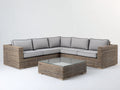 Gartensofa aus Polyrattan 240x240x75 cm - Beige und Grau - Modernes Design für Terrasse