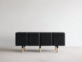Dielenschränke Holz Metall 180x42x80 cm - schwarz gold - strukturierte Front