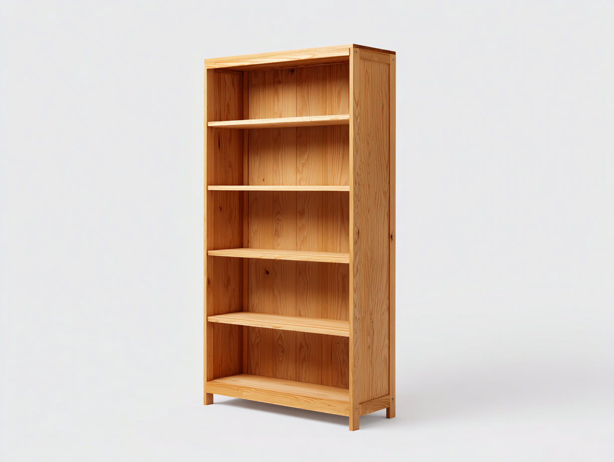 Bücherregal 80x35x180 cm - Holz in Naturbraun - offenes Regal - natürlicher Stil