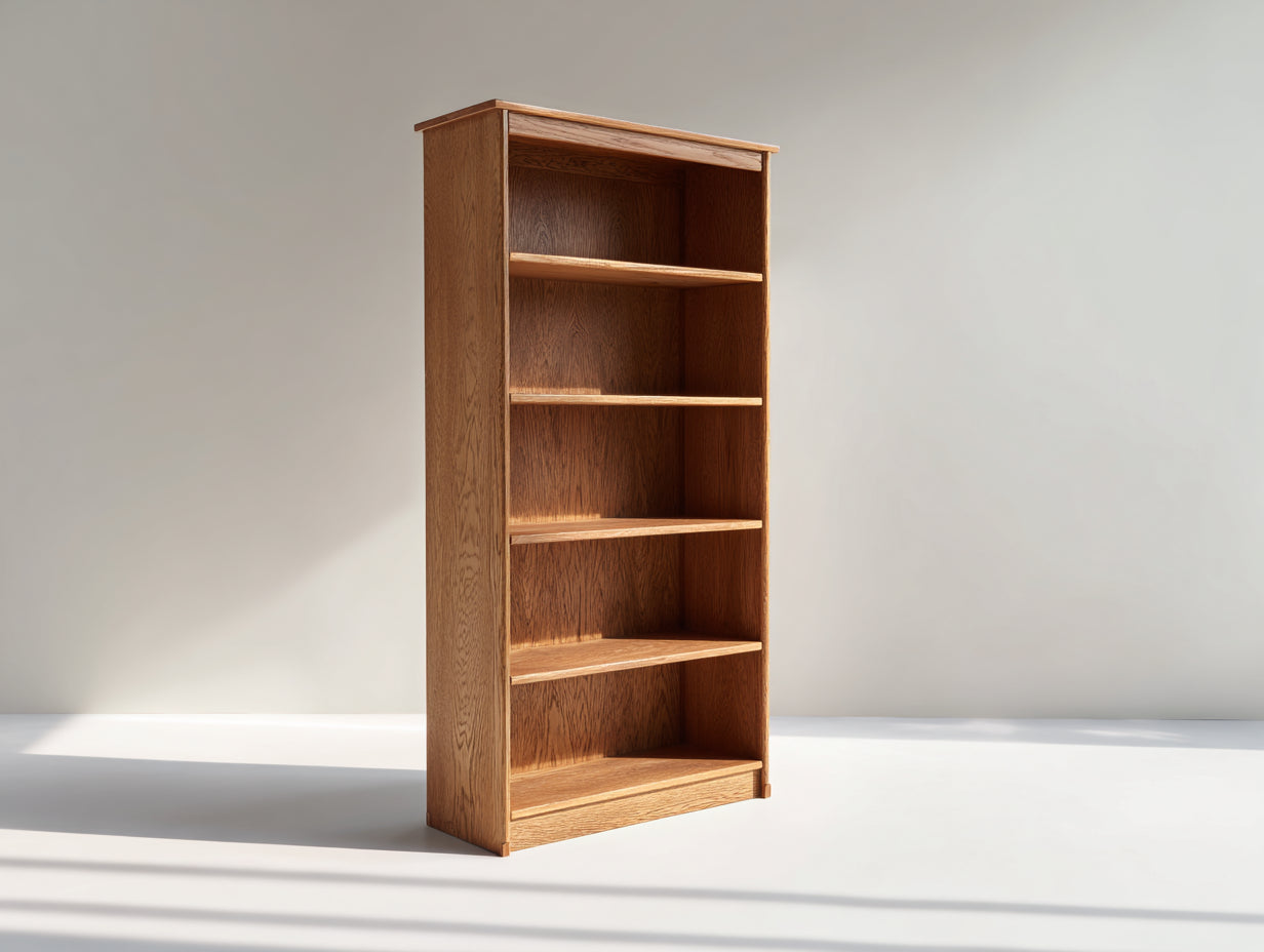 Bücherregal aus Holz 80x30x180 cm - Eiche natur - Klassisches Design für Wohnzimmer
